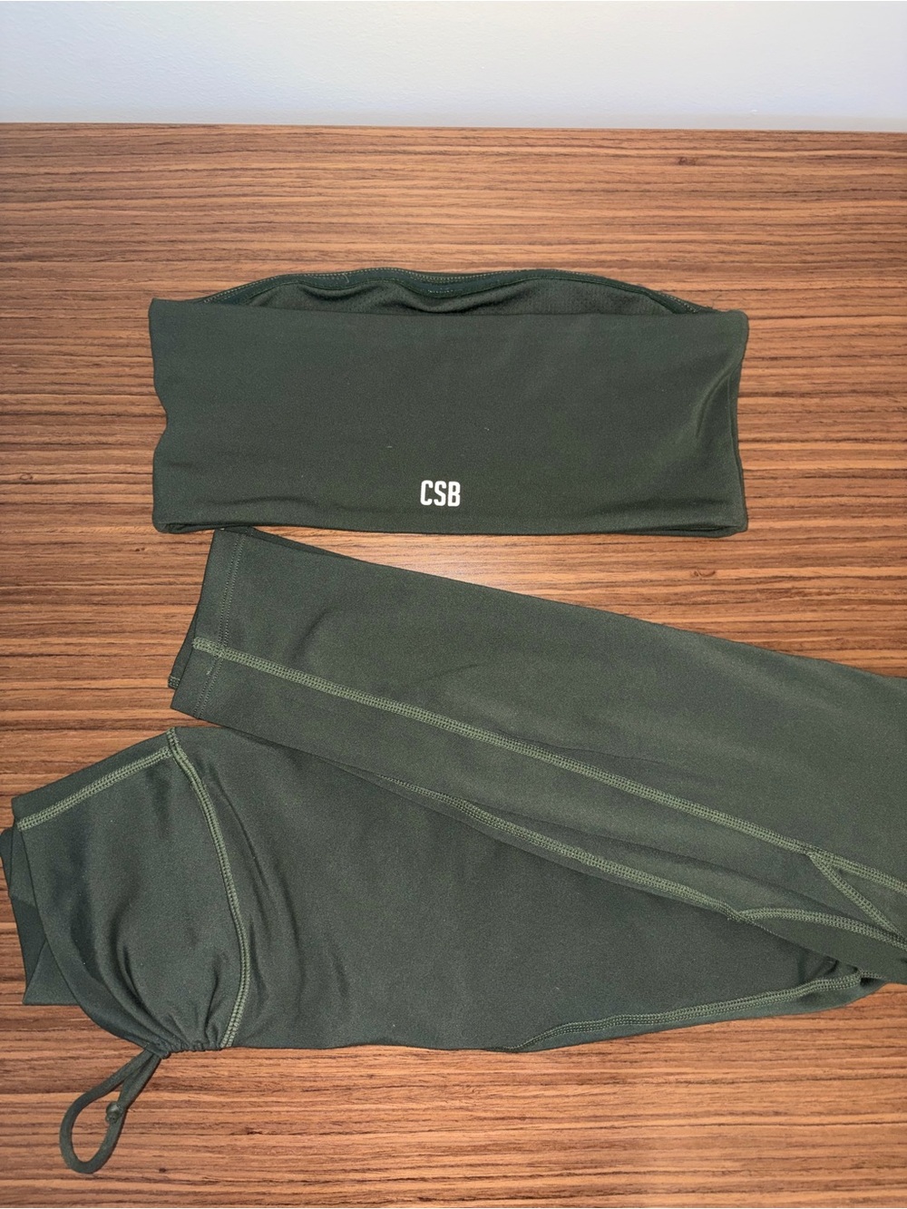 Crop Shop Boutique Dark Green Bandeau and Leggings Set